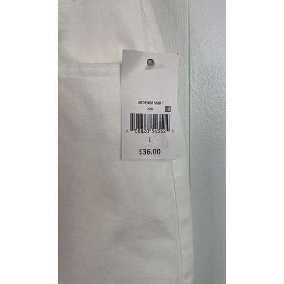 Ophelia Roe Women's Size Large White Denim Jean Midi Skirt Front Slit - Picture 5 of 10